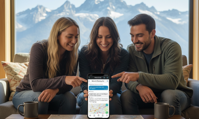 Using Meta AI on Instagram to brainstorm travel content ideas and captions